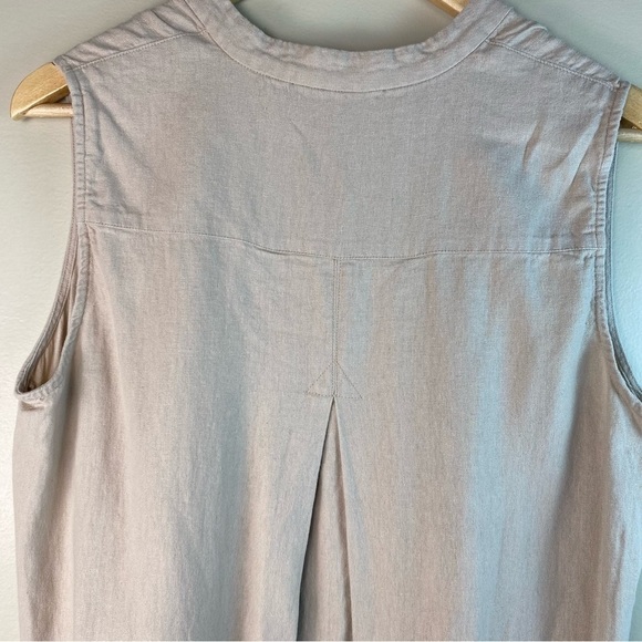 Anne Klein Woman’s Dress Large Linen Sleeveless Tan - Picture 6 of 7